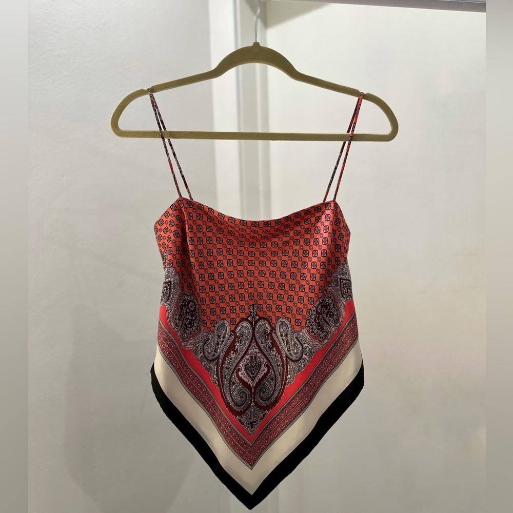 Zara bandana printed scarf top with knot